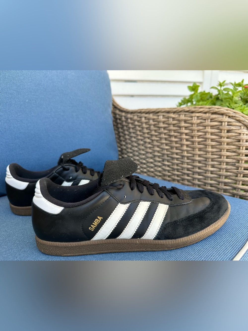 adidas Samba Black with White Stripes Vintage